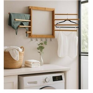Bamboo Wall-Mounted Drying Rack